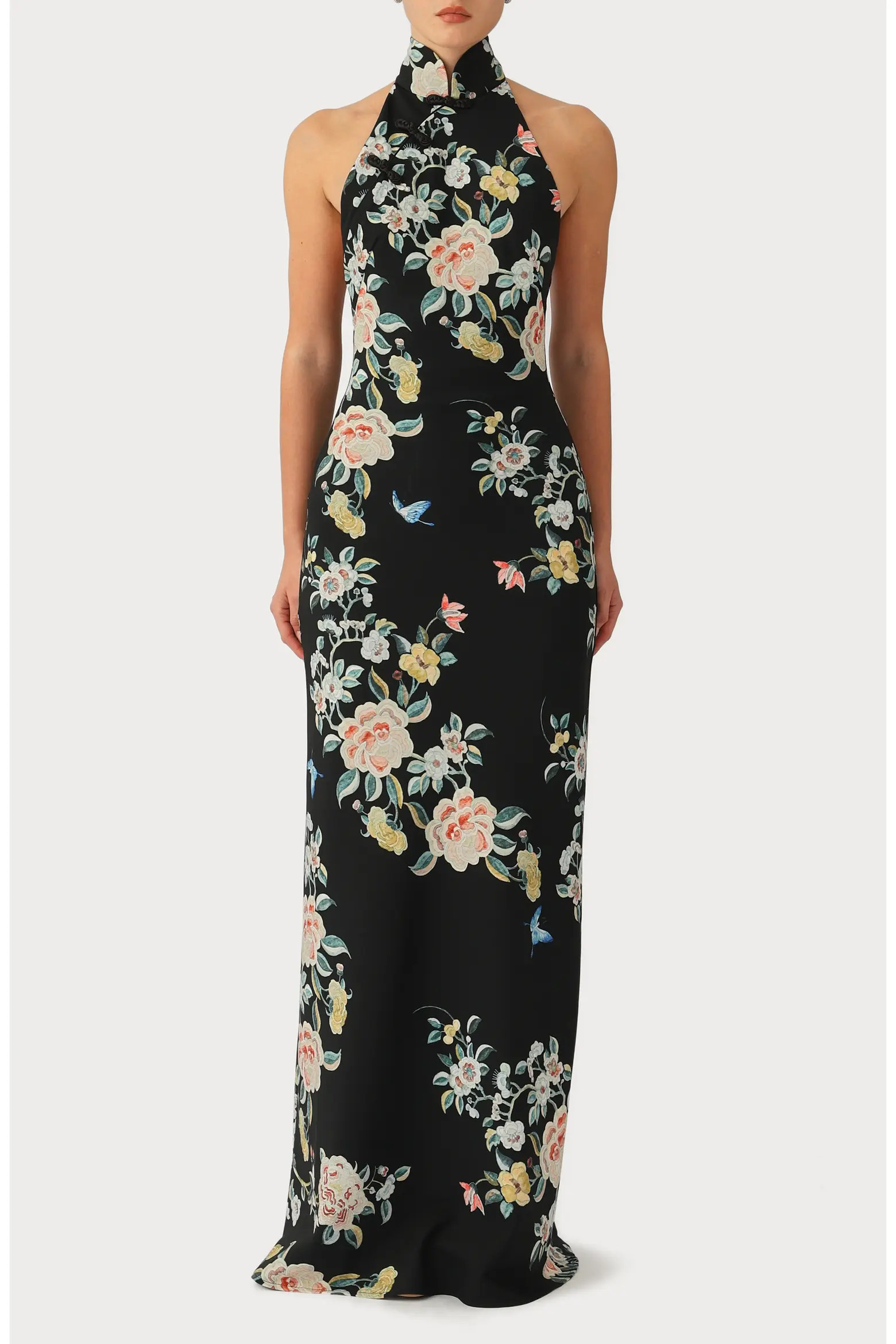 SAU LEE Georgia Floral Halter Gown (Women) | Nordstrom | Nordstrom