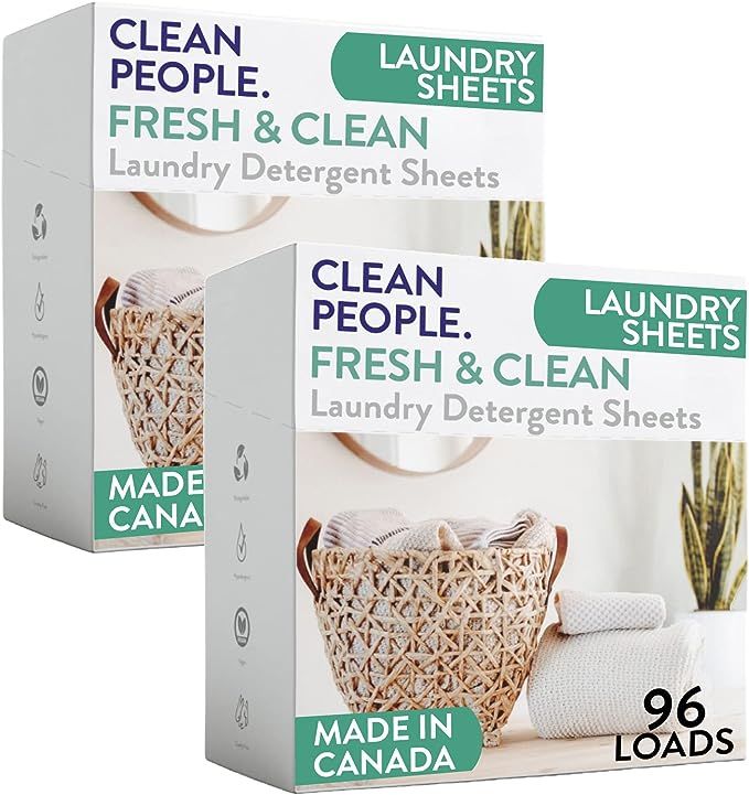 Clean People Laundry Detergent Sheets - Recyclable Packaging, Hypoallergenic Laundry Soap - Ultra... | Amazon (US)