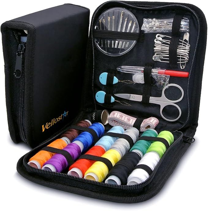 VelloStar Mini Travel Sewing Kit for Adults & Kids – Easy-to-Use Needle and Thread Kit at Home ... | Amazon (US)