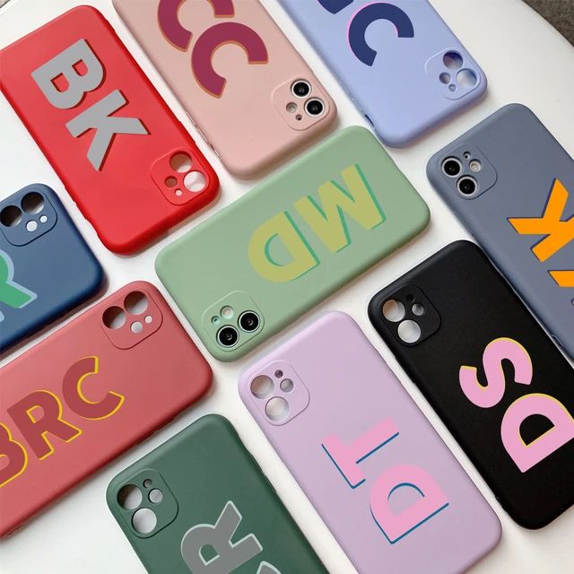 Custom Initial Letters Case for iphone 13 12 Pro Max SE2020 Cover Lens Protection Cover for iphon... | AliExpress (US)
