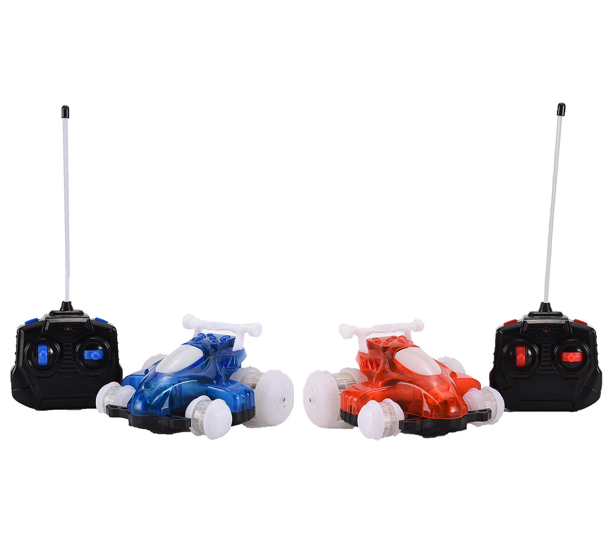 HoverQuads Set of 2 Remote Control LED Light Stunt Cars | QVC