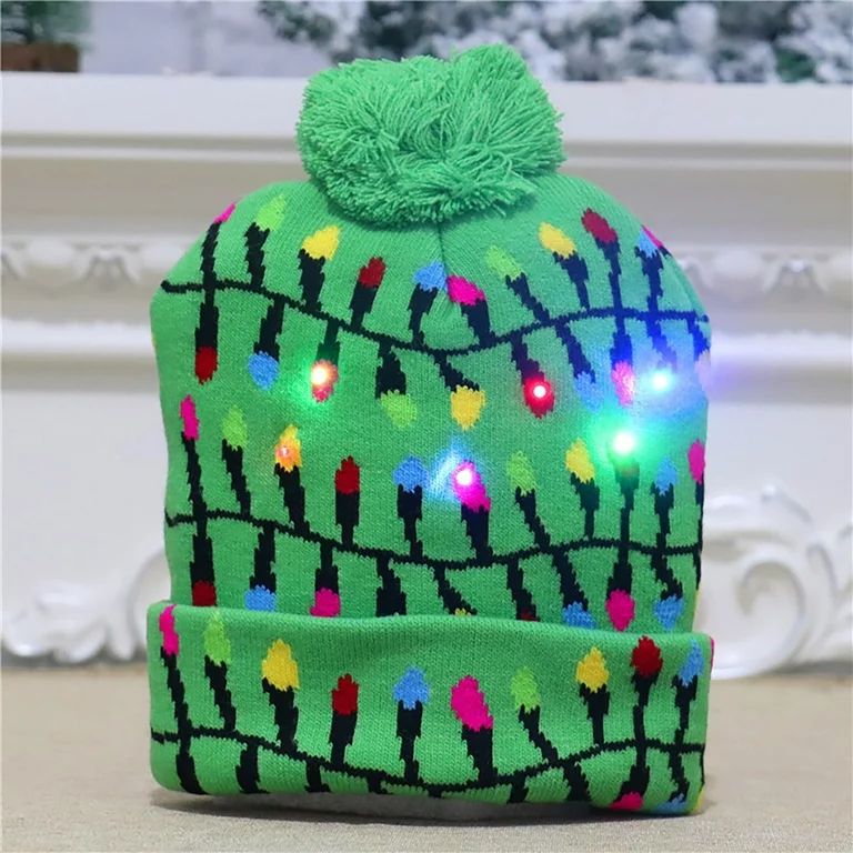STEADY LED Light-up Knitted Ugly Sweater Holiday Christmas - Green | Walmart (US)