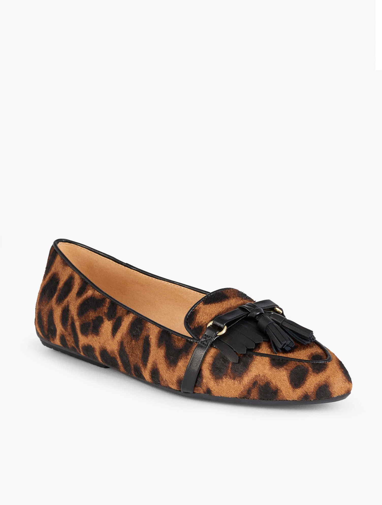 Francesca Tassel Driving Flats - Calf Hair Leopard | Talbots