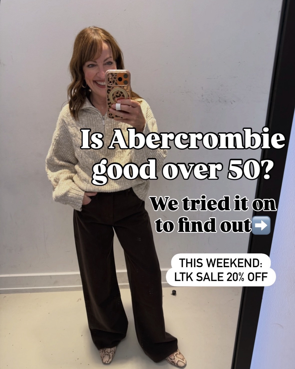 Wow! @abercrombie we are impressed!! On trend denim with the most flattering fit and the coziest sweaters for fall!🍁 This weekend it’s all on sale in the @ltk app. Grab your favorites for 20% off! We’ll be shopping, will you? 

Abercrombie, fall sweaters, wide leg denim, barrel leg denim, NFL top, striped sweater, cuffed denim