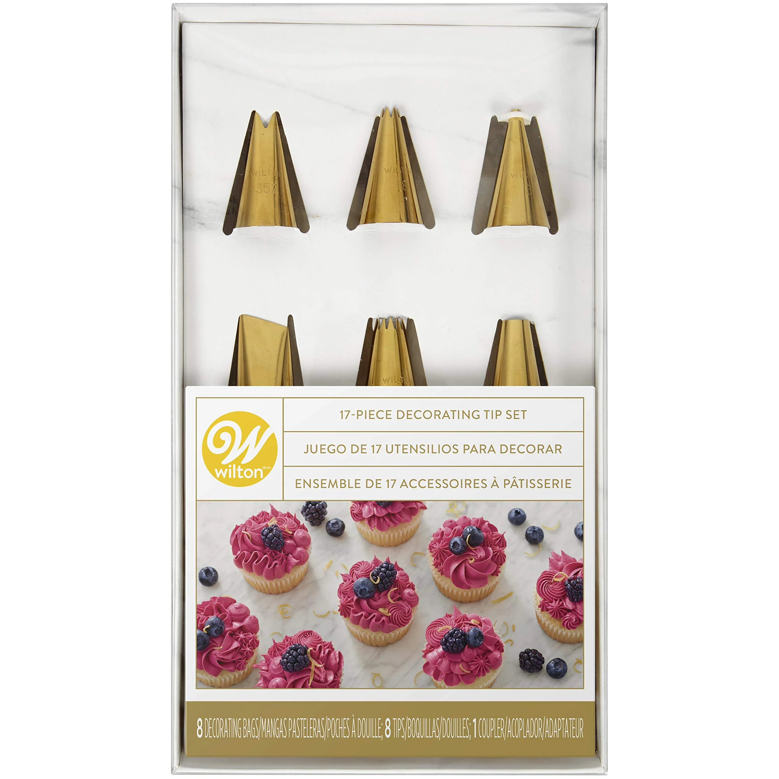 Wilton Cake Decorating Set W/Piping Tips 17/Pkg-Navy Blue And Gold | Walmart (US)