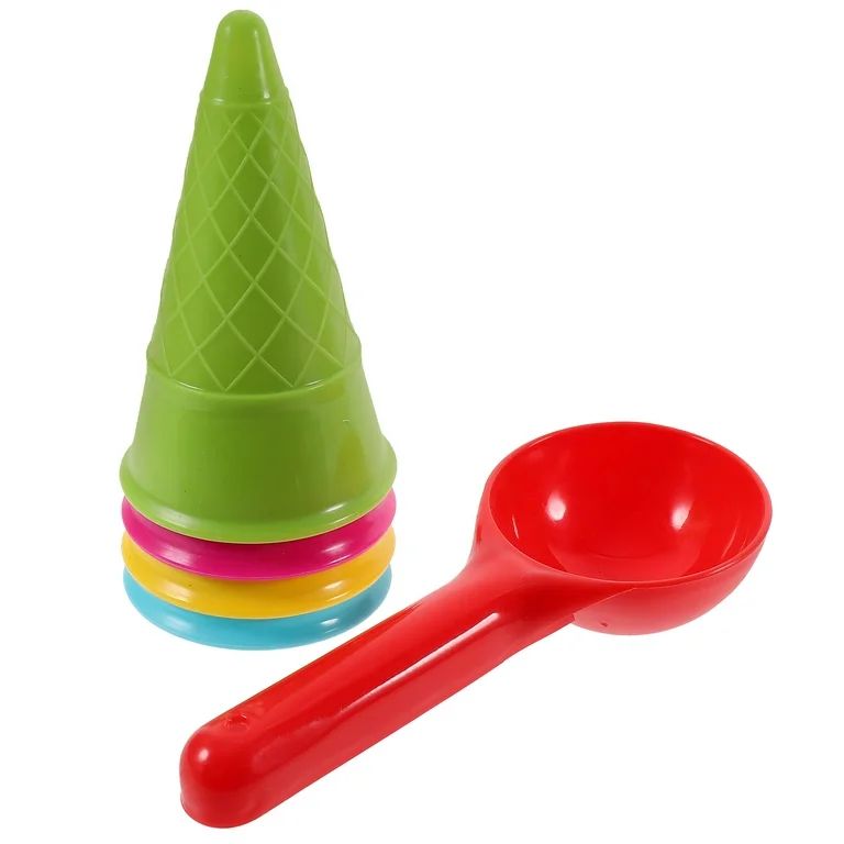 1 Set Beach Sand Toys Set Plastic Ice Cream Cones Scoop Ice Cream Sand Mold Set Seaside Toy | Walmart (US)