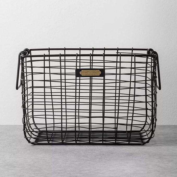 Hearth & Hand with Magnolia Wire Storage Basket Black Medium | Amazon (US)