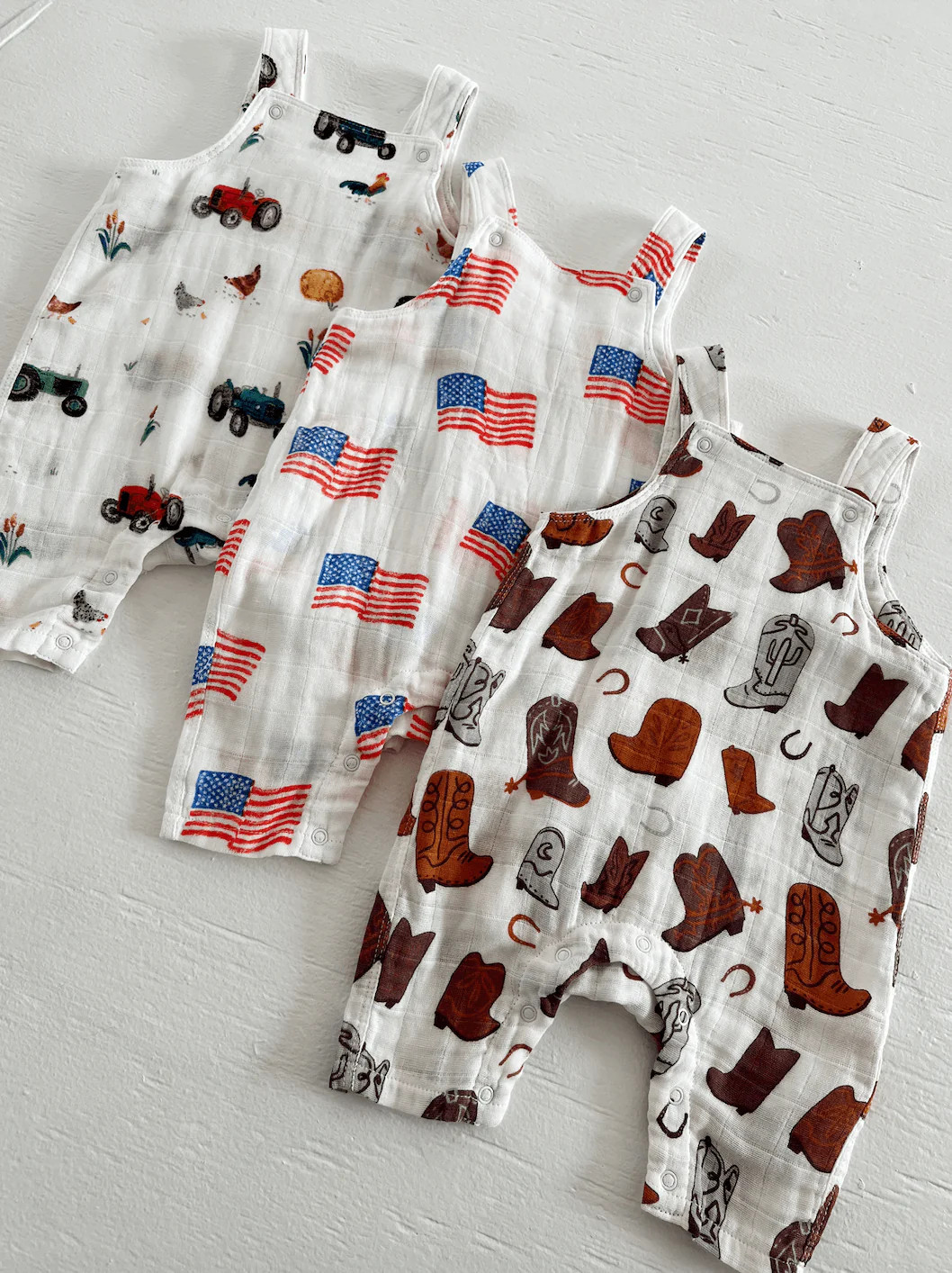Muslin Overall, American Flag | SpearmintLOVE
