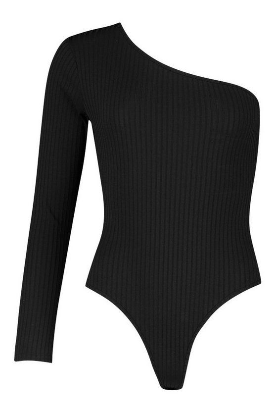 Rib One Shoulder Bodysuit | Boohoo.com (US & CA)