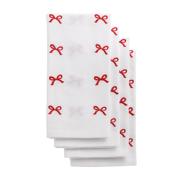 Bow Embroidered Napkin Set | Mud Pie