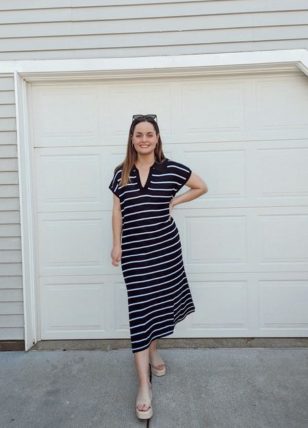 I am loving this striped knit dress for spring. Fits a bit oversized, heavy material and can be worn dressed up or as a coverup! Size: M 

#LTKSeasonal #LTKmidsize #LTKfindsunder100
