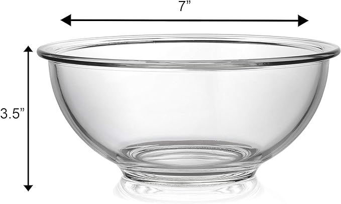 Bovado USA 4 Quart Glass Bowl for Storage, Mixing, Serving - Clear, Dishwasher, Freezer & Oven Sa... | Amazon (US)