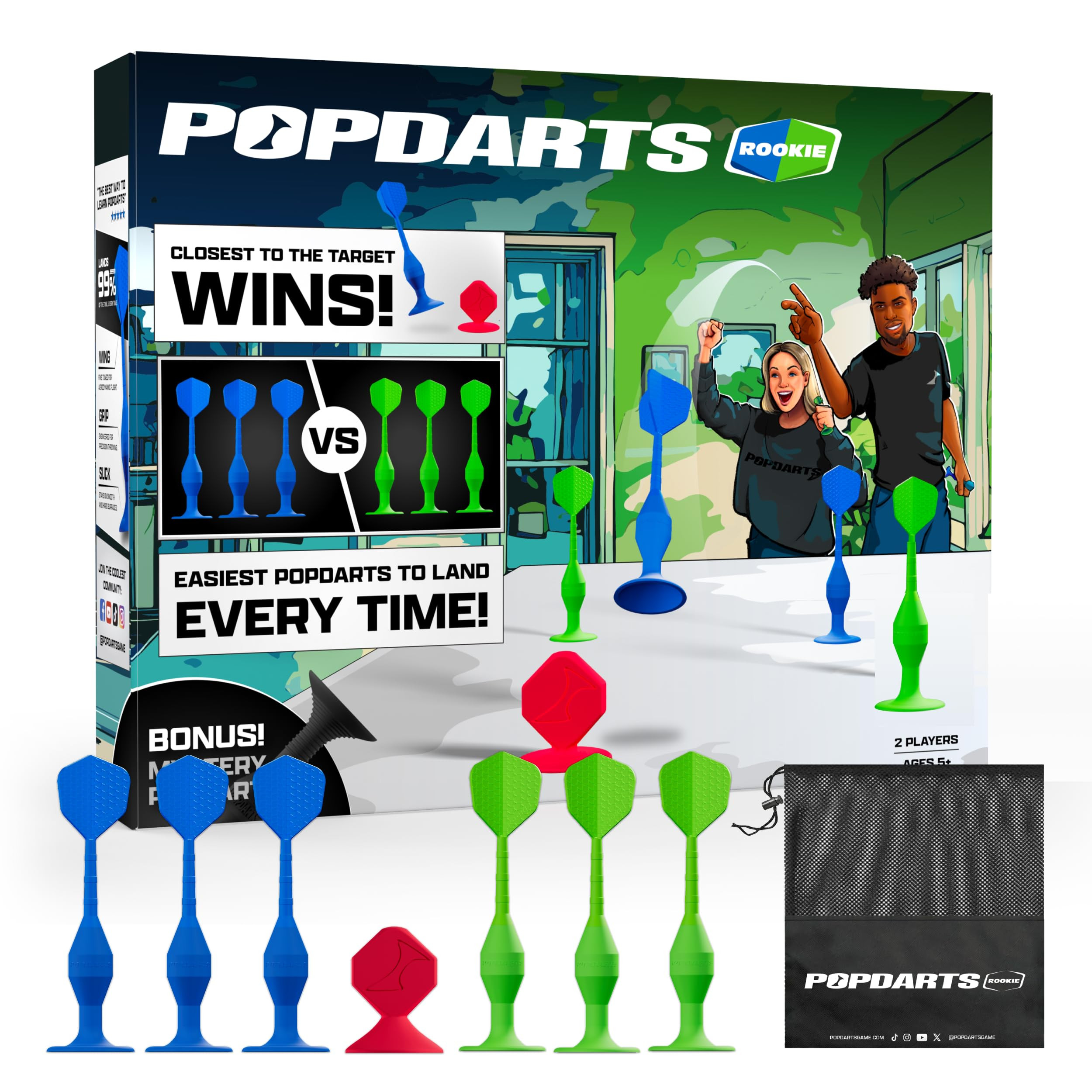 Popdarts Game Rookie Pack – Beginner-Friendly Suction Cup Dart Game for Kids, Families, and New... | Amazon (US)