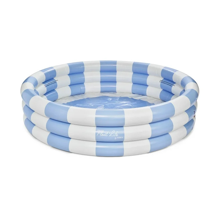 Float Life by Funboy Inflatable 3-Ring Pool, Blue Stripe - Summer Breeze, 65" Diameter, Children ... | Walmart (US)
