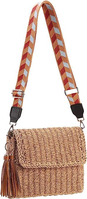 YXILEE Summer Straw Shoulder Bag Straw Small Clutch Crossbody Bags for Women Beach Cell Phone Wal... | Amazon (US)