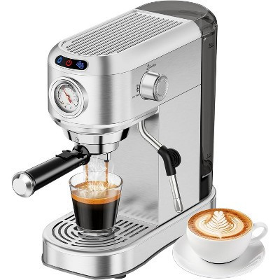 CAPPSLEE 20 Bar Espresso Machine, Compact Stainless Steel Maker with Milk Frother & 34oz Removable Tank for Home Latte & Cappuccino | Target