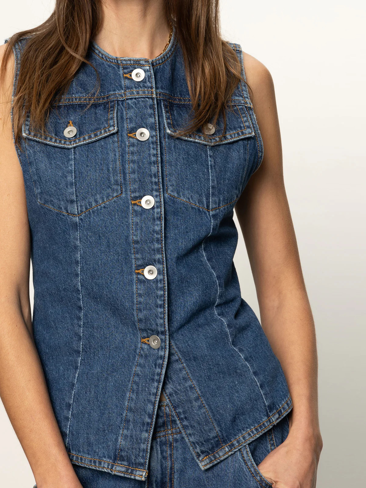 Maritime Denim Vest Perfect Storm | Sanctuary Clothing