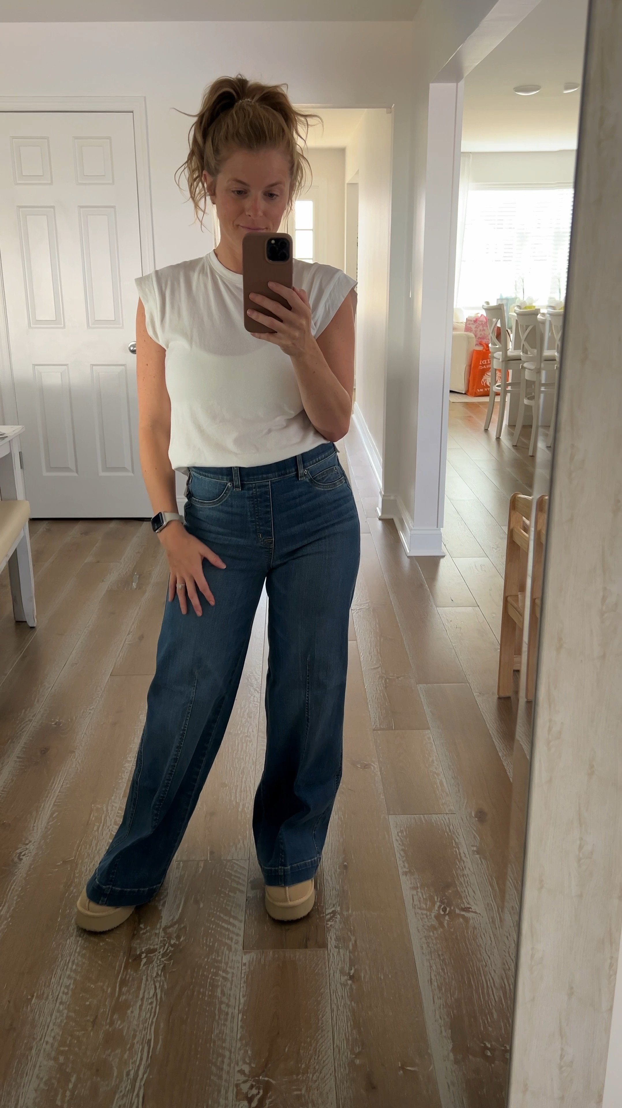 My first pair of Spanx jeans and I am in LOVE ❤️ hugs in all the right places while holding you in, but providing great stretch. Great for postpartum! I ordered TTS 👖

#LTKVideo #LTKSaleAlert #LTKStyleTip
