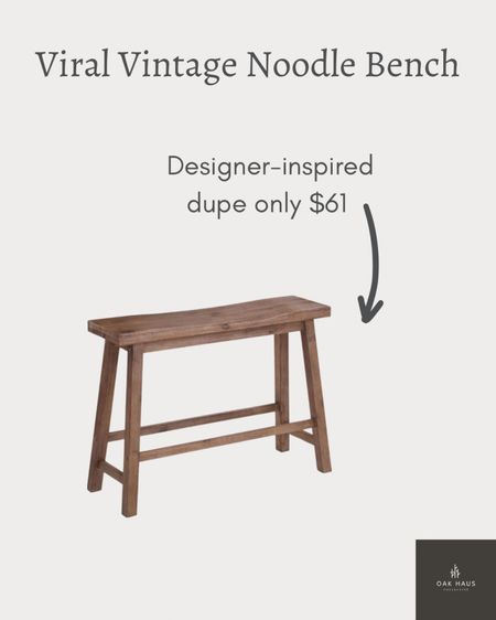Noodle Vintage Bench 

Vintage bench, wood bench, accent bench, home decor, entryway bench, bed bench, wall bench 

#LTKstyletip #LTKhome #LTKfamily