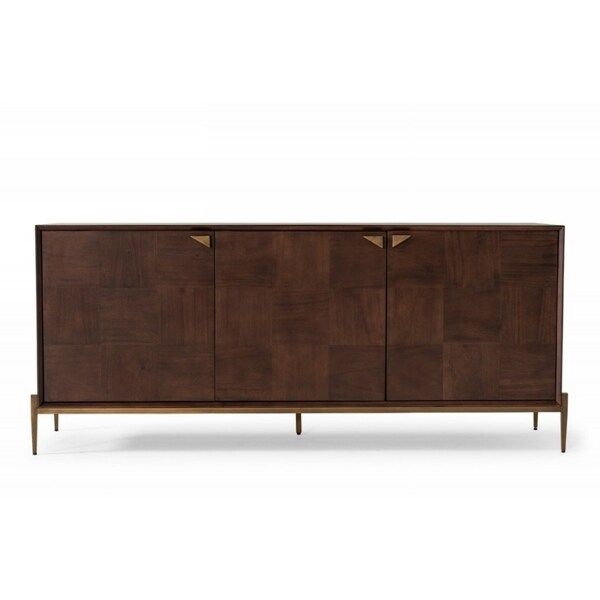 Modrest Shane Modern Acacia & Brass Buffet | Bed Bath & Beyond