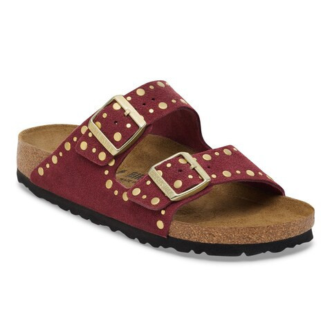 Arizona Rivets Suede Leather Zinfandel Two-Strap Sandals | Birkenstock USA
