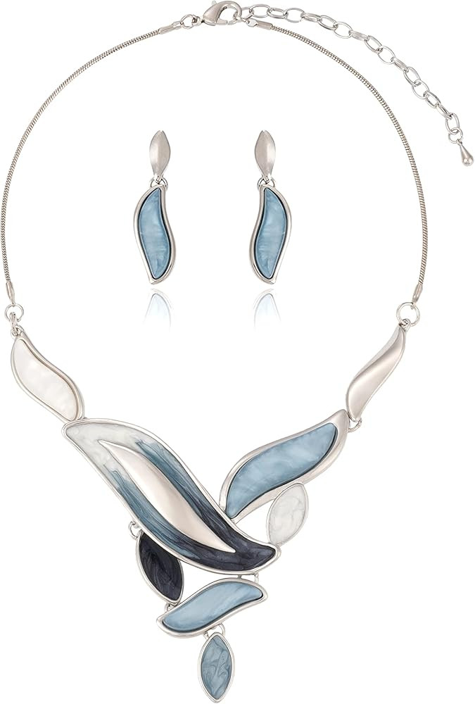 Vintage Chunky Statement Jewelry Set Retro Leaf Floral Geometric Bohemian Boho Bib Necklace Earri... | Amazon (US)