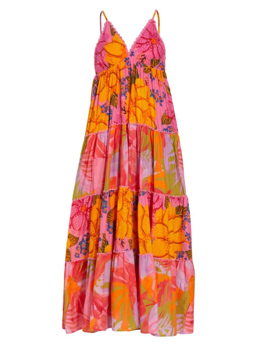 Farm Rio Floral Tiered Maxi Dress | Saks Fifth Avenue