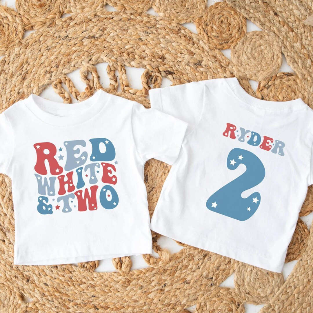 Custom Red White Two Birthday Shirt Fourth of July 2nd Birthday Shirts Second Year Old Birthday O... | Etsy (US)