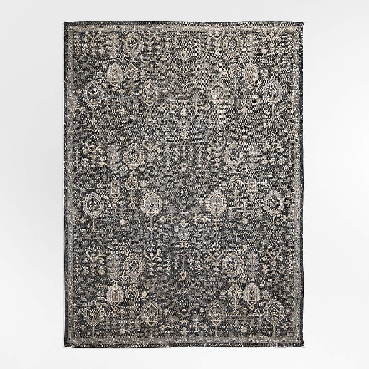 Combe Wool Traditional Handknotted Blue Area Rug 6'x9' | Crate & Barrel | Crate & Barrel