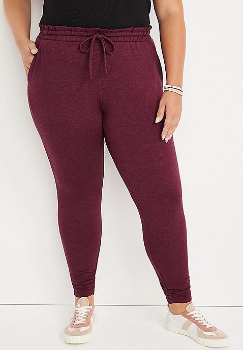 Plus Size Fleece Paperbag Jogger | Maurices