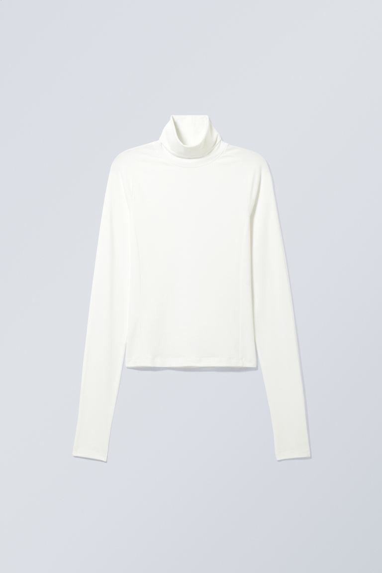 Slim Fitted Turtleneck - White - Ladies | H&M GB | H&M (UK, MY, IN, SG, PH, TW, HK)