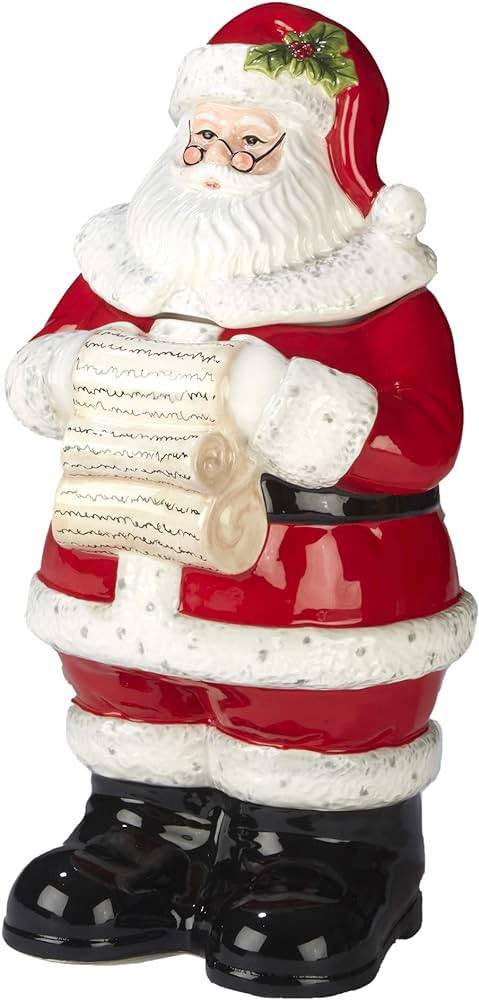 Certified International Holiday Wishes 3-D Santa Cookie Jar 12.25", Multicolored              
 C... | Amazon (US)
