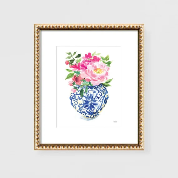 Ginger Jar Wall Art Watercolor Wall Art Southern Home Decor | Etsy | Etsy (US)