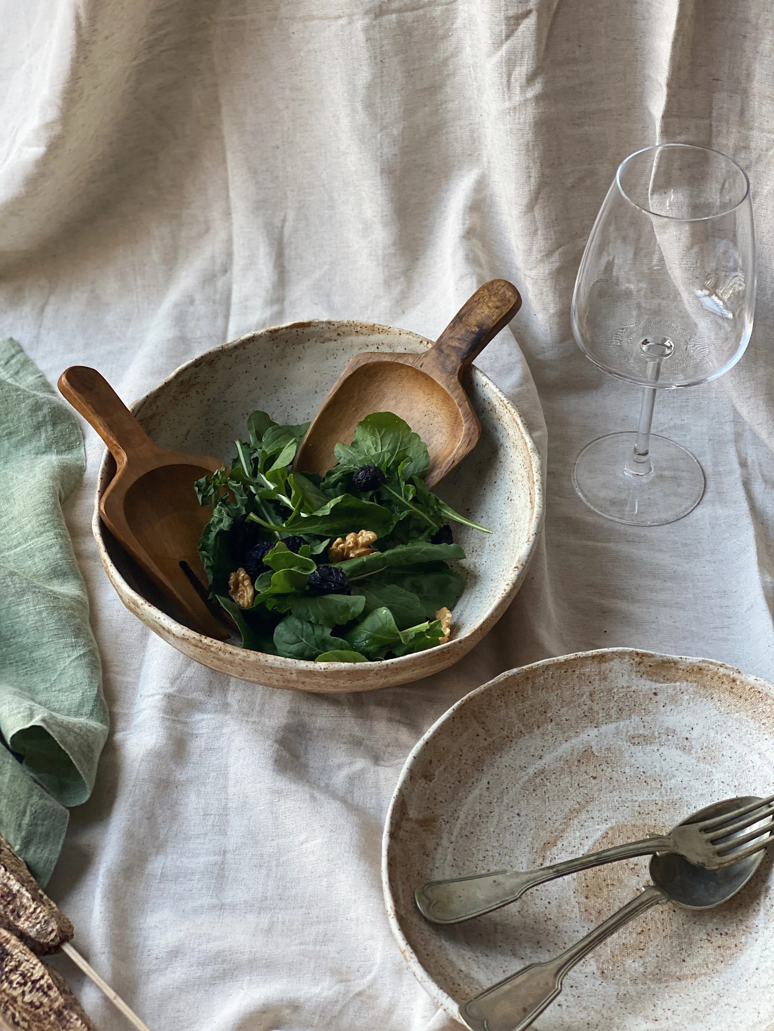 Handmade Ceramic Salad Bowl: Rustic Speckled Pottery large bowls / Hosting table decor | Etsy (Global)
