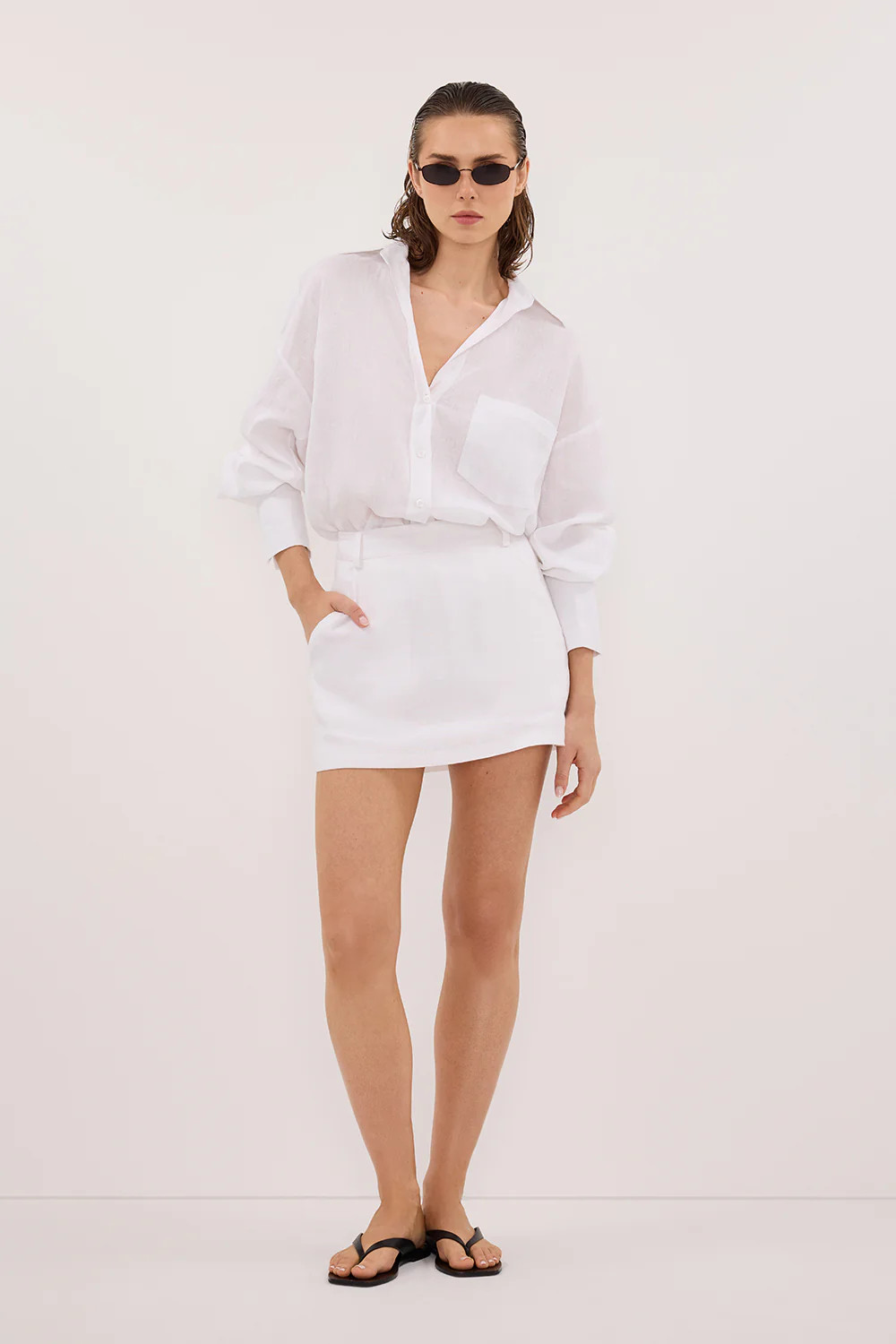 ELLIS WHITE LINEN SHIRT | DISSH