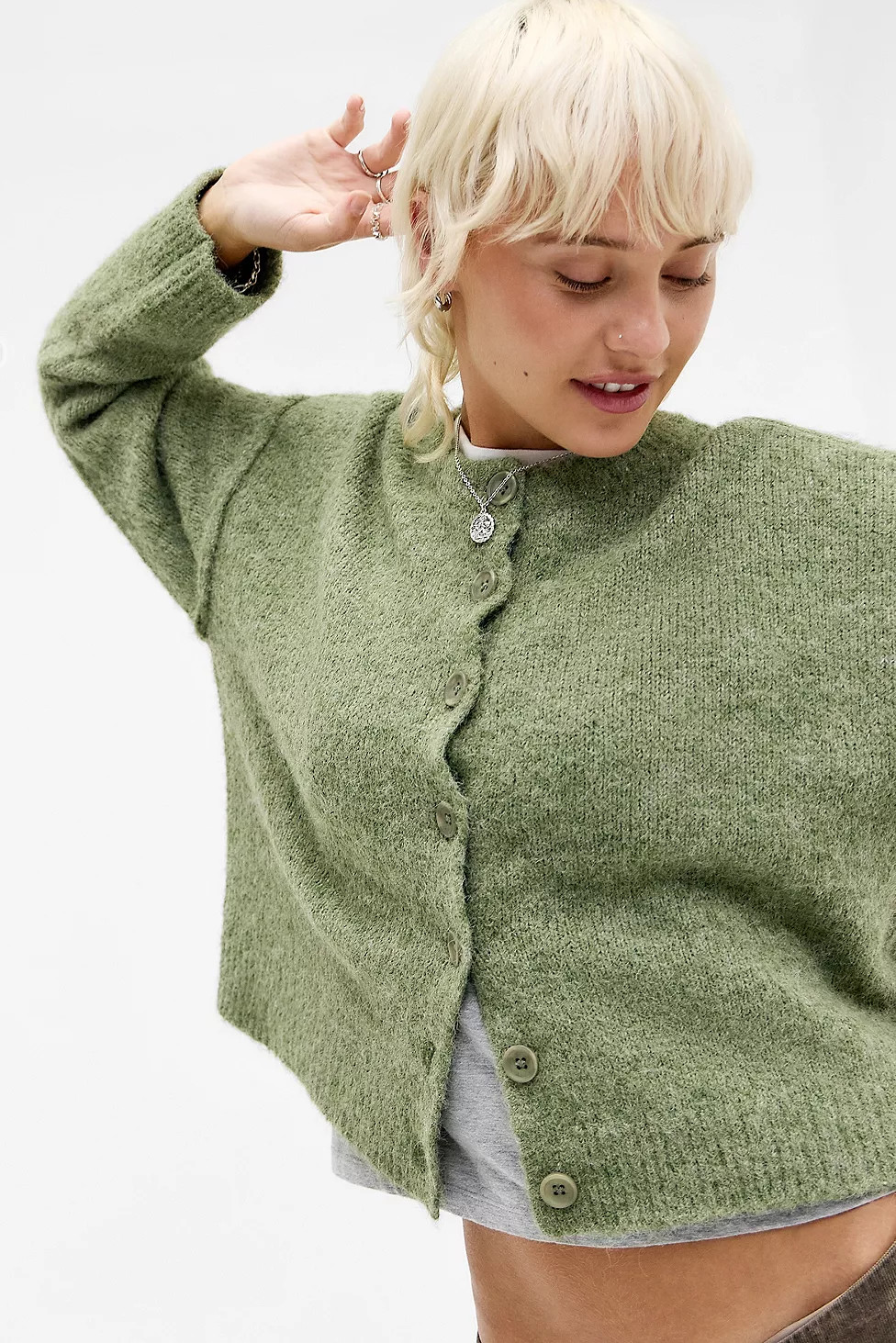 UO Marli Crew Neck Cardigan | Urban Outfitters UK