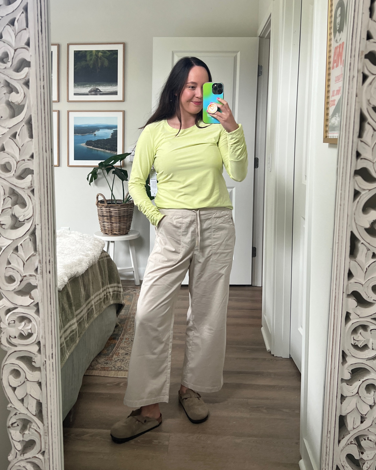 Hiking outfit from Title Nine. Wearing Medium in the scout high rise ankle pants and Medium in the grace long sleeve tee 💚 

#LTKActive #LTKStyleTip #LTKTravel
