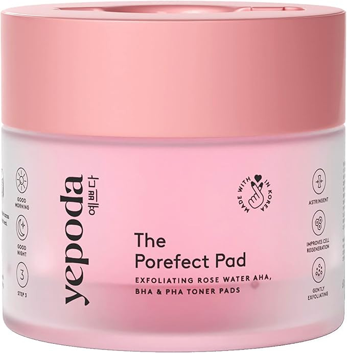 Yepoda The Porefect Pad, Exfoliating Rose Water AHA, BHA & PHA Toner Pads, Gently exfoliating & P... | Amazon (US)