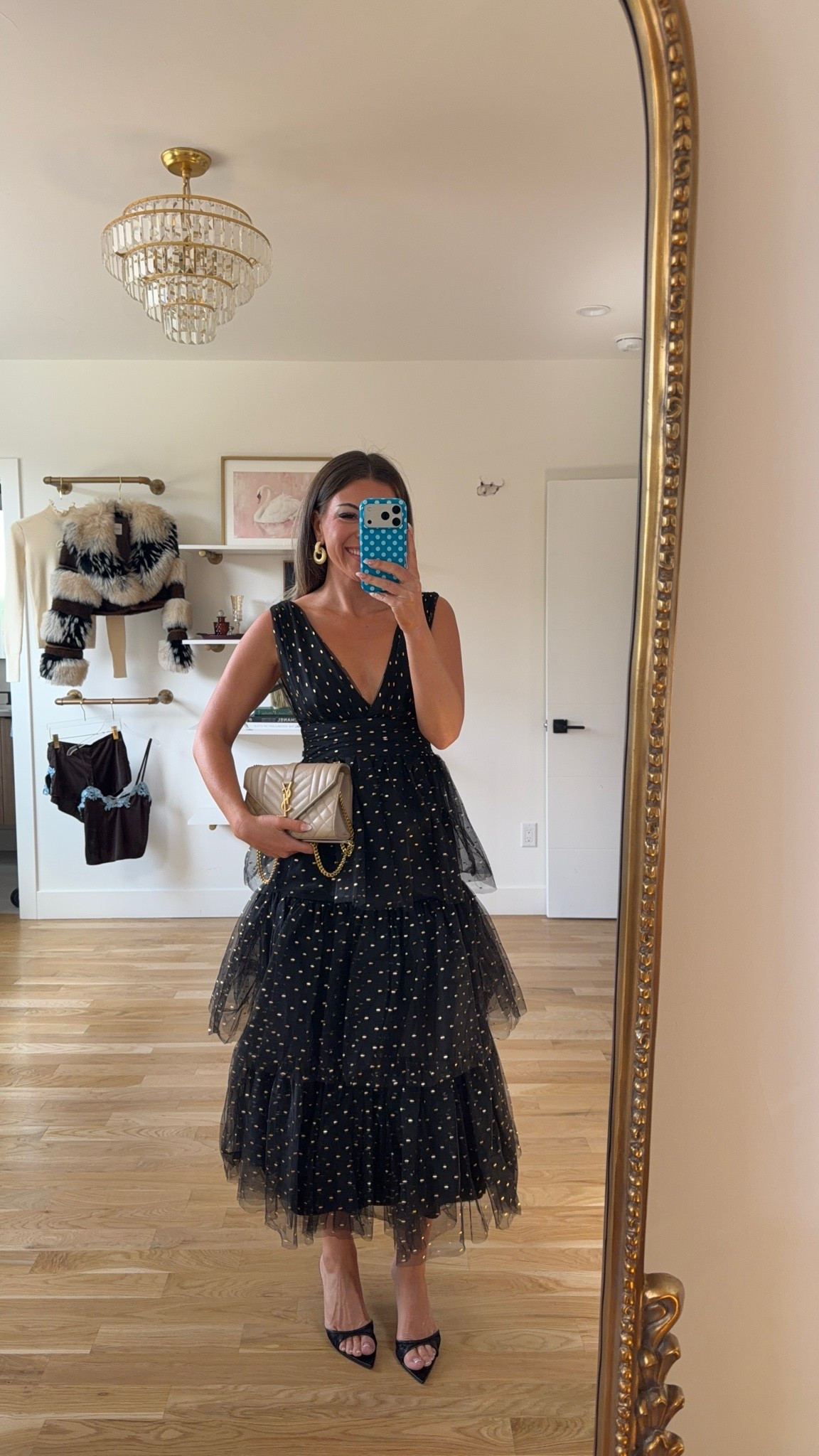 black tiered tulle midi with gold dot print, a V-neckline, and a fitted waist fall wedding guest dress for every girl 💍

I’m 5’4” & sized down to xs

vici: emerson40
lulus: emerson20 (first purchase) 

fall wedding guest dresses, wedding guest dresses, cocktail dresses, semi-formal dresses, black tie wedding guest dresses, destination wedding guest dresses, garden party dresses, wedding guest outfit ideas, fall dresses, autumn dress

#LTKSeasonal #LTKgrwm #LTKWedding