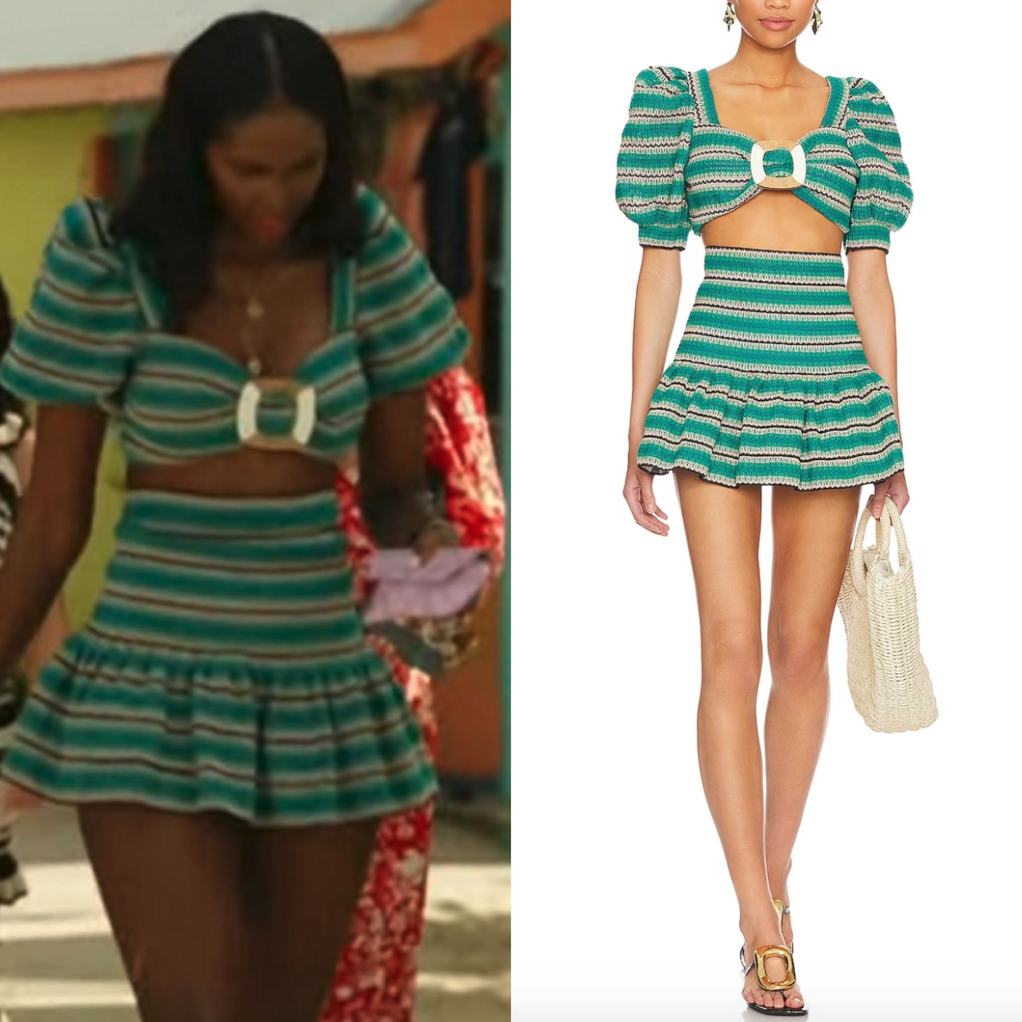 Ubah Hassan’s Green Striped Skirt Set 