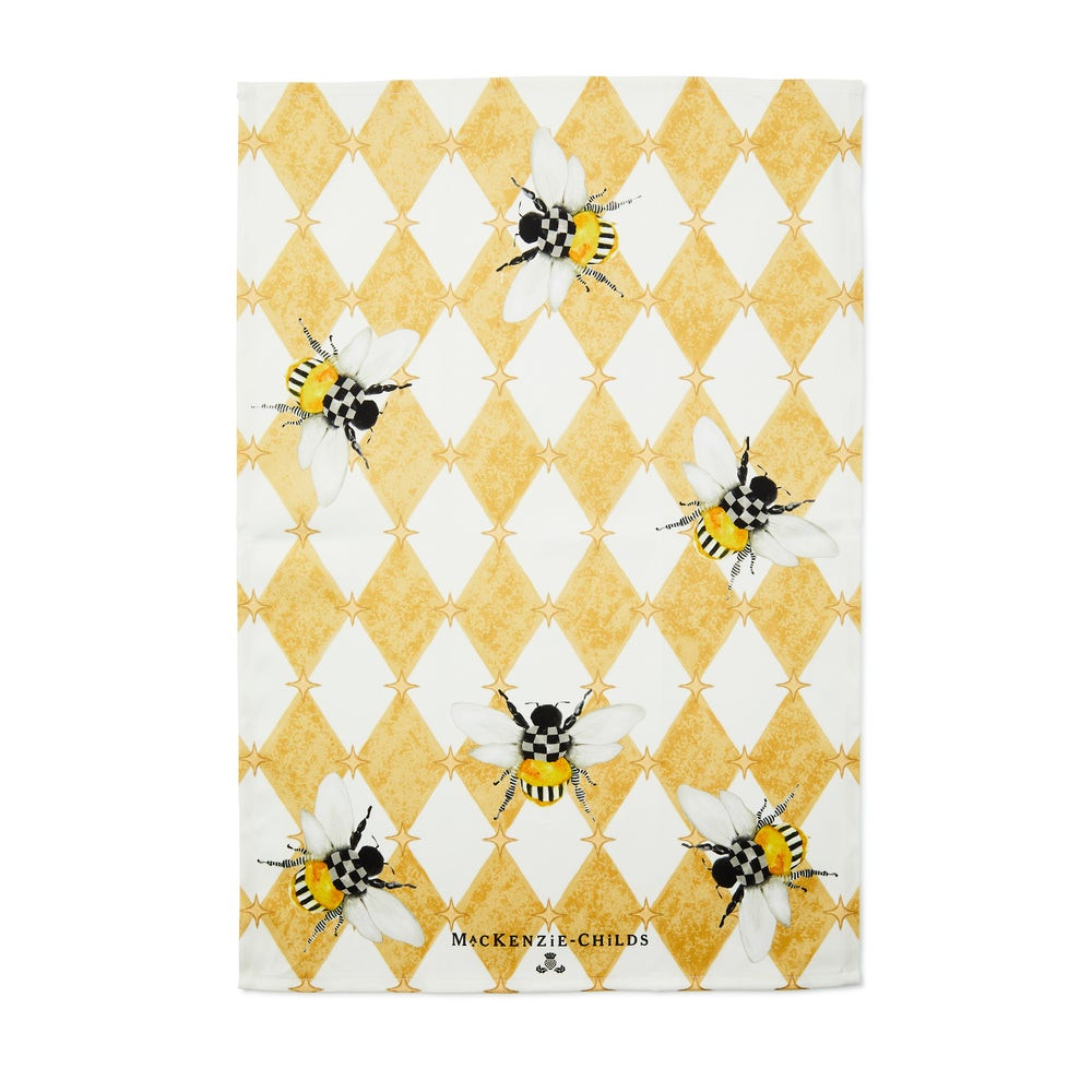 Honeycomb With Bees Dish Towel | MacKenzie-Childs