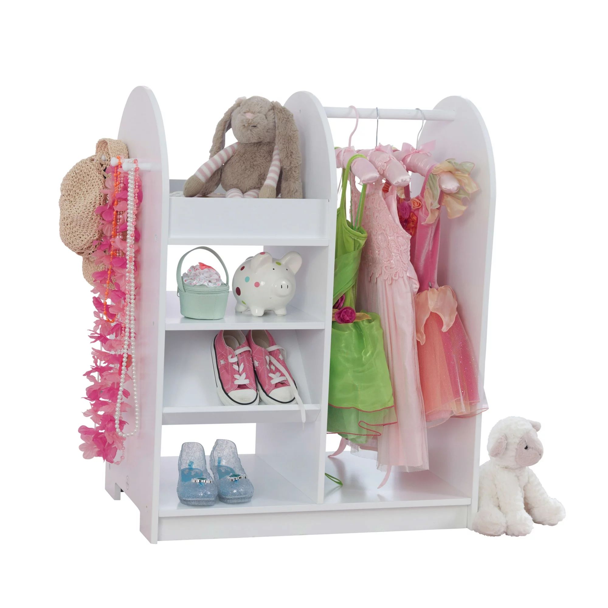 KidKraft Wooden Fashion Pretend Station, Kids Storage, White, for Ages 3+ | Walmart (US)