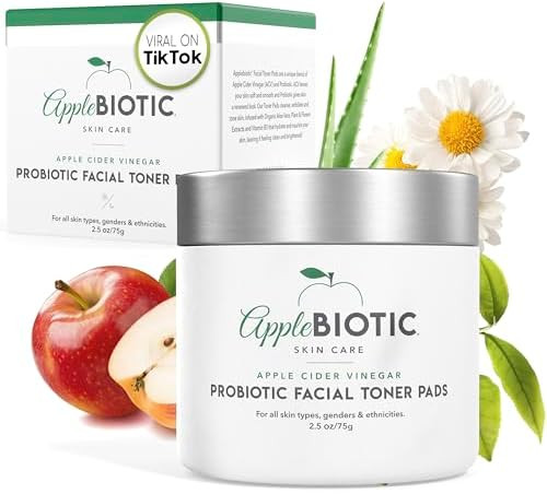 Applebiotic Toner Pads for Face - Exfoliating Face Wipes, for All Skin Types - Apple Cider Vinega... | Amazon (US)