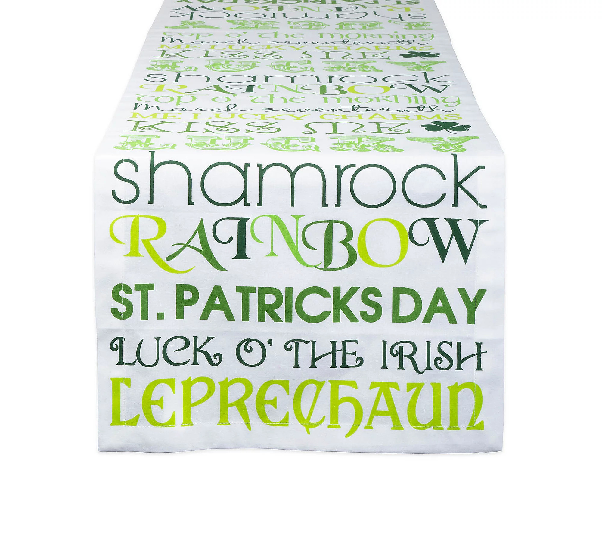 Design Imports St Patrick's Day Print Table Run ner ""14x72 | QVC