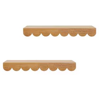 Scalloped Wood Floating Wall Shelves (Set of 2) | The Home Depot
