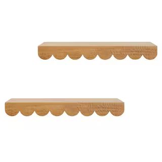 StyleWell Kids Scalloped Wood Floating Wall Shelves (Set of 2) AC-16403 - A - The Home Depot | The Home Depot