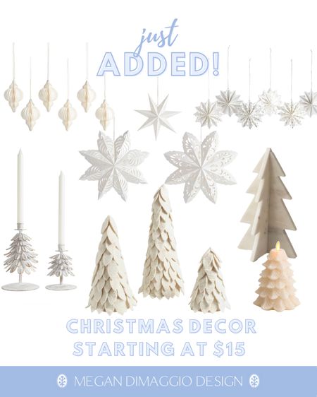 Happy First day of November!! I’m starting to gather all of my favorite Christmas & Holiday decor & trees and gifts and will share with you soon! 🎄✨🙌🏻

But there are a few pieces that were just added online that I LOVE and I couldn’t wait risking sharing with you!! Loving these affordable table top trees starting at $15!! 🤯 and how cute are these new candlesticks?! Also love these paper snowflake ornaments and decorations!! ❄️ 

#LTKHoliday #LTKfindsunder50 #LTKhome