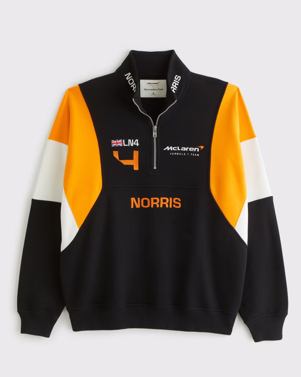 Men's McLaren Graphic Half-Zip Sweatshirt | Men's Clearance | Abercrombie.com | Abercrombie & Fitch (US)