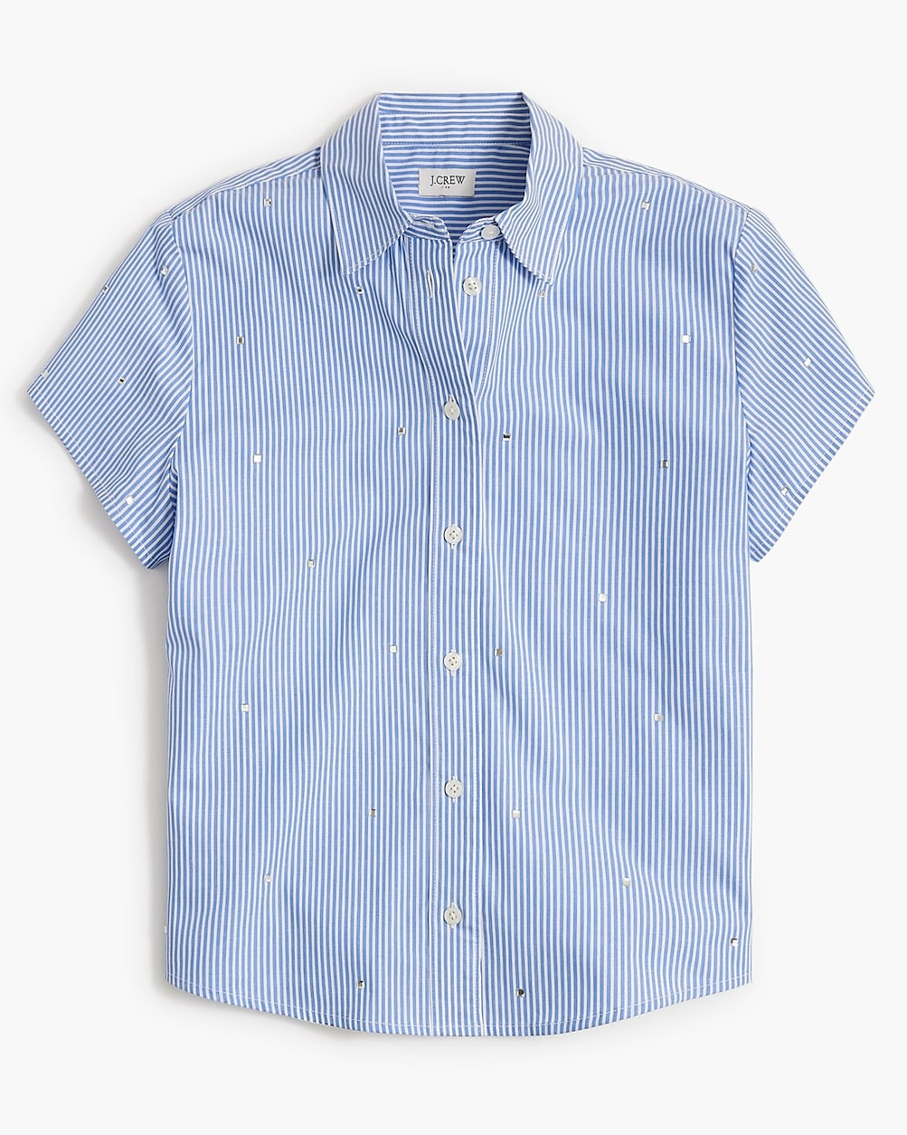 Jeweled short-sleeve button-up shirt | J.Crew Factory