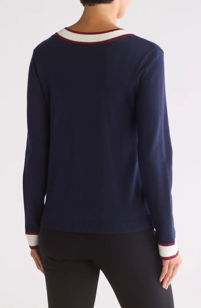 Preppy Tipped Cardigan Sweater | Nordstrom Rack